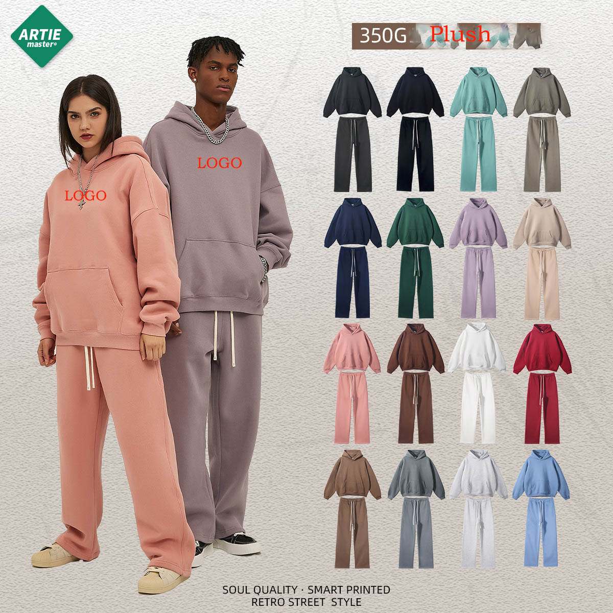 Streetwear Brand Clothing - LOGO personnalisé hommes nouveau peluche à
