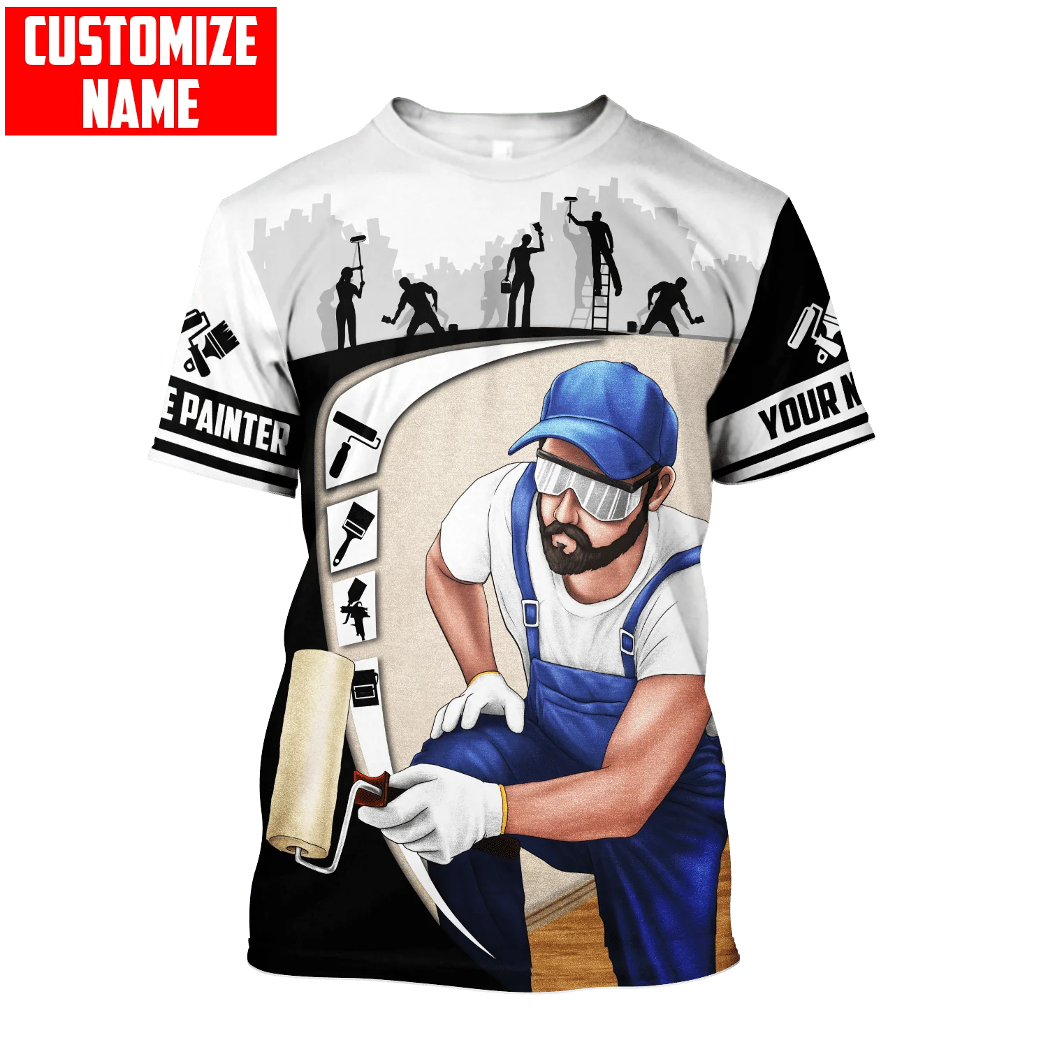 Streetwear Brand T Shirt - Nom personnalisé peintre 3D partout imprimé