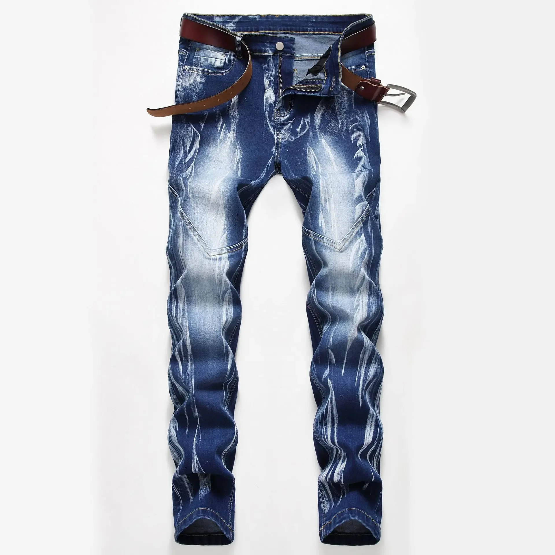 Streetwear Brand Popular - DenimfjMale-Jeans skinny slim élastiques pour hommes,