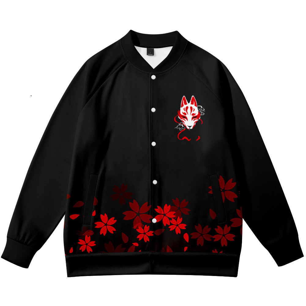 Streetwear Brand With Flowers - Manteaux Anime fleur renard 3D imprimé