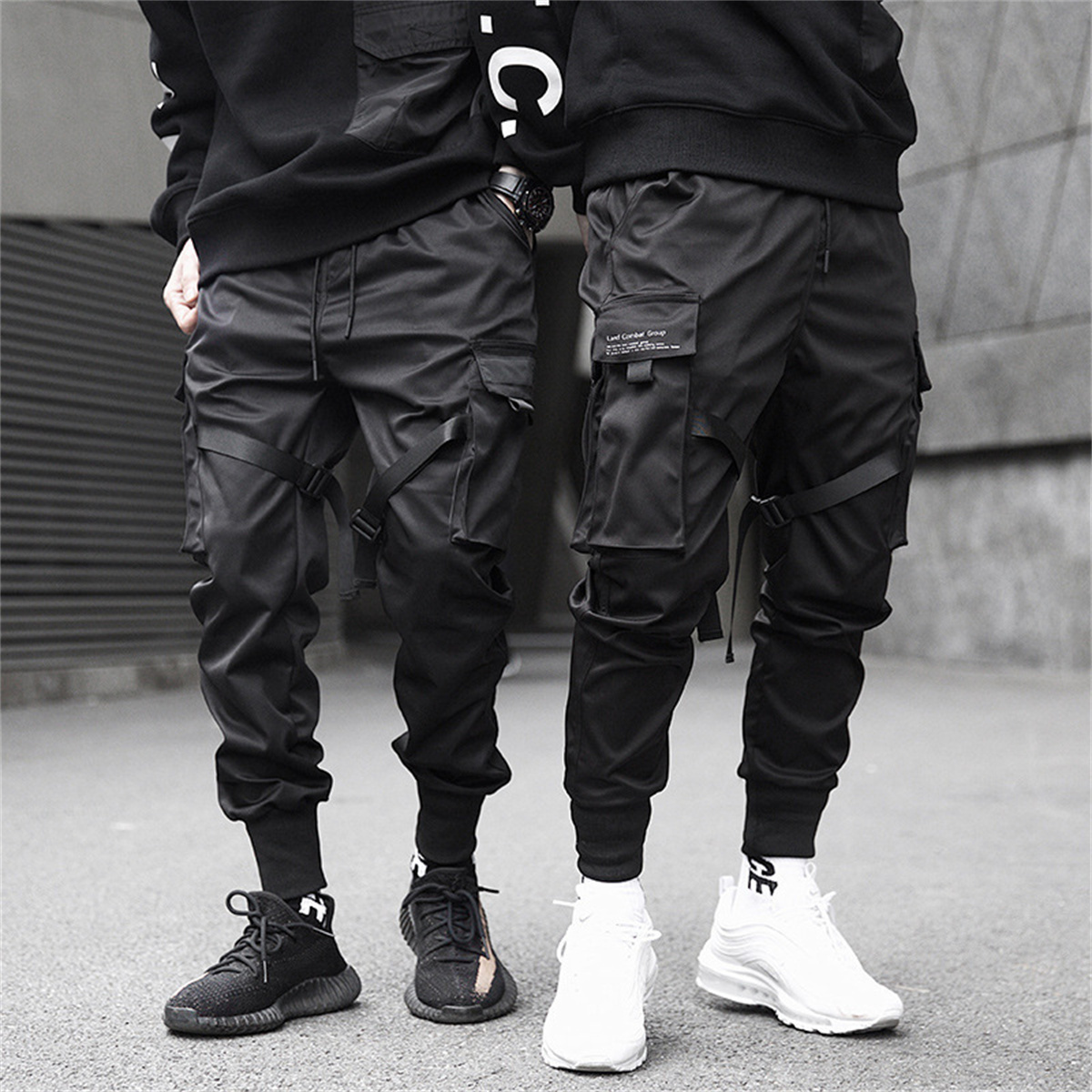 Streetwear Brand Clothing - Pantalon Cargo Hip Hop noir, polyvalent,