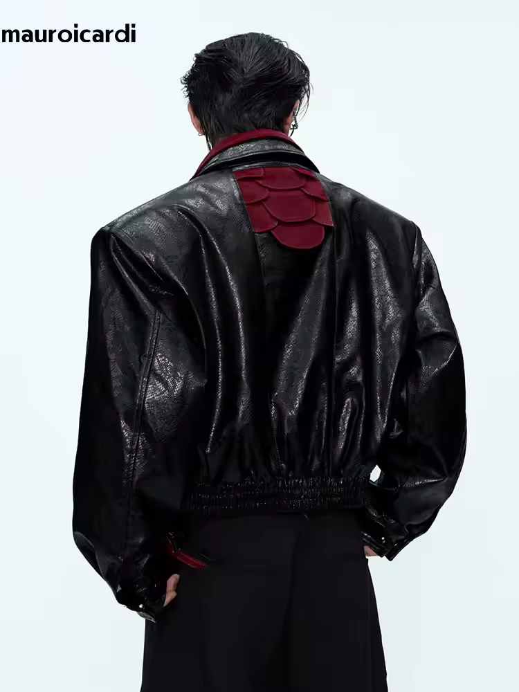 Streetwear Clothing Brand - Veste en cuir PU à imprimé