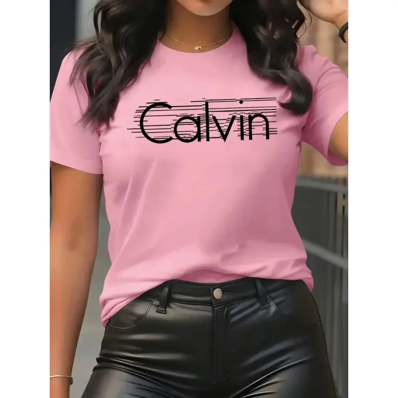 Streetwear Brand Tees - Calvin T-Shirt femme loisirs mode manches