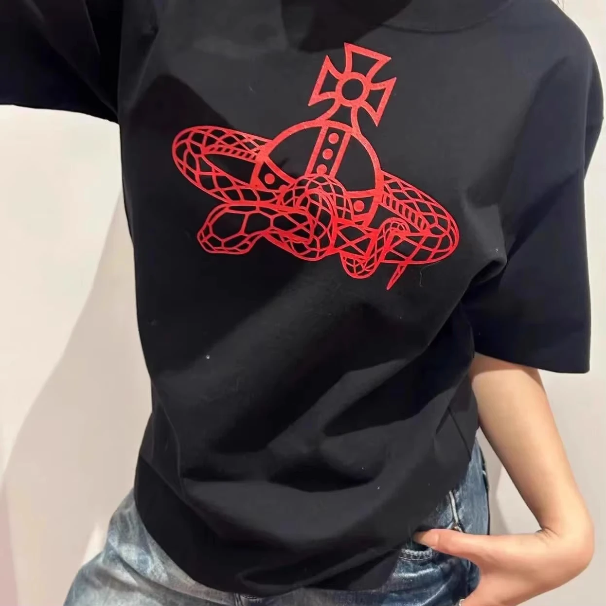Streetwear Clothing Brand - T-shirt graphique imprimé serpent, décontracté, pour