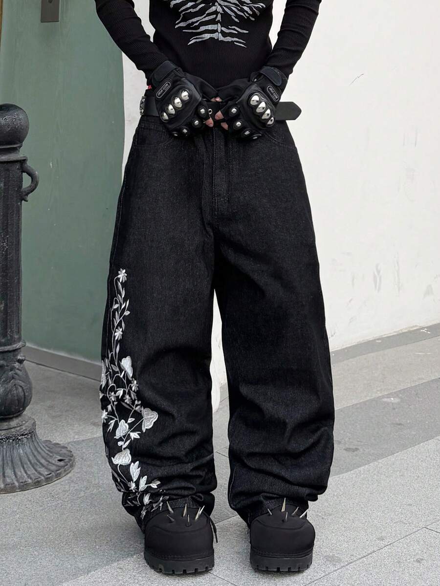 Pantalon à jambes larges brodé - Streetwear Brand Italy avis et prix