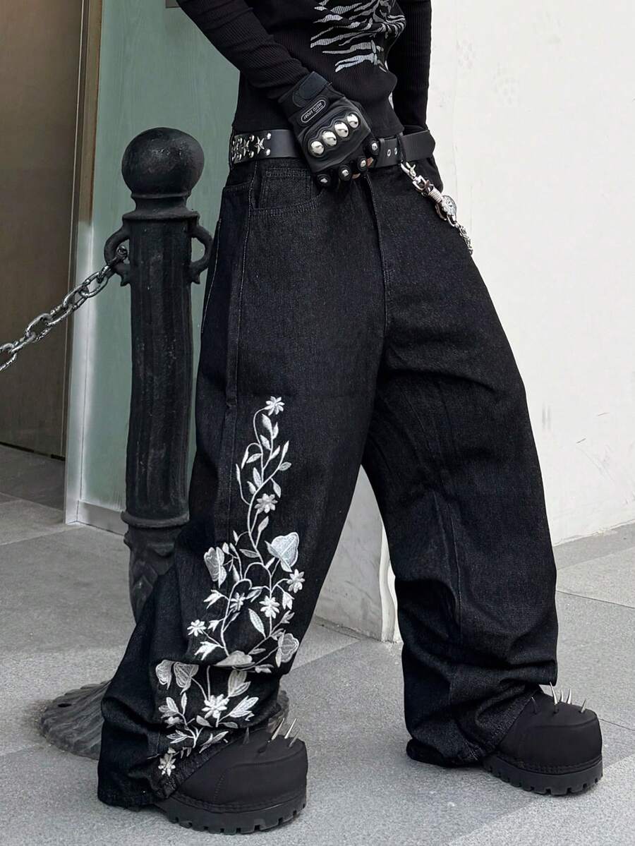 Pantalon à jambes larges brodé - Streetwear Brand Italy avis et prix