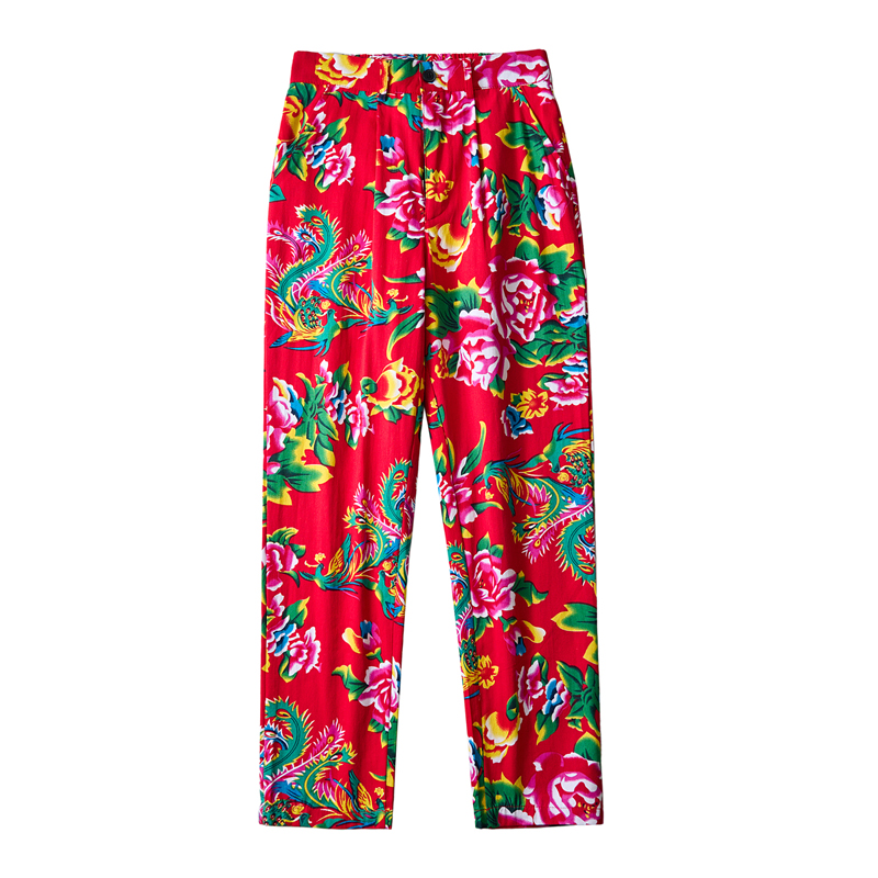 Pantalon populaire de style ch - Streetwear Brand With Flowers avis et prix