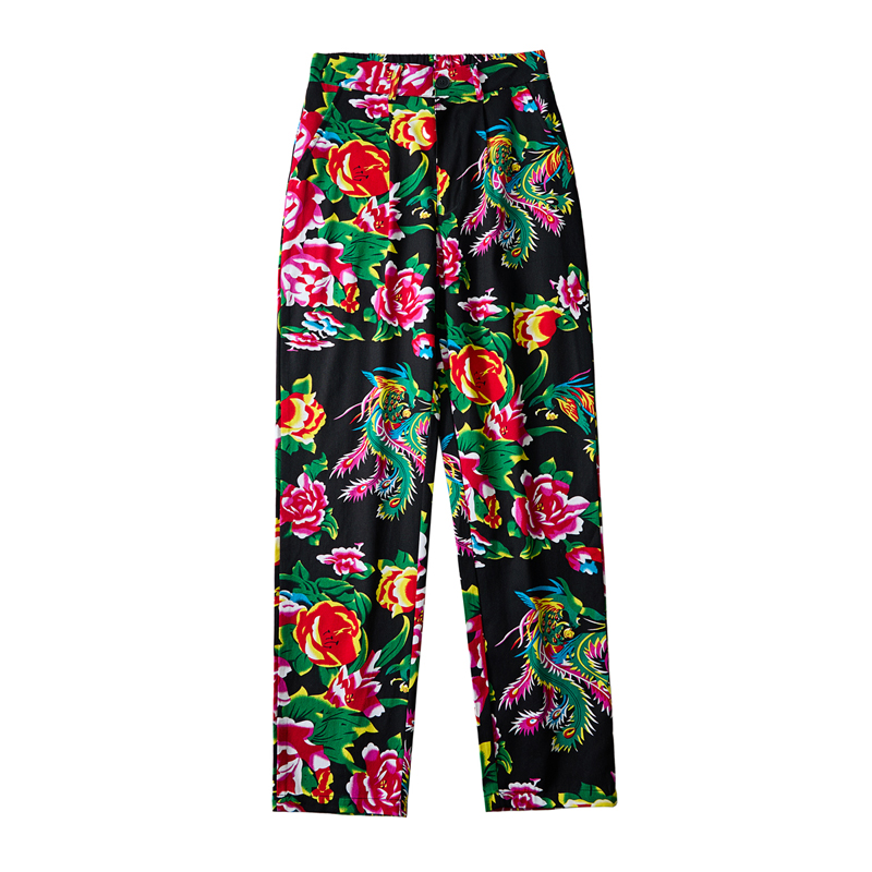 Pantalon populaire de style ch - Streetwear Brand With Flowers avis et prix